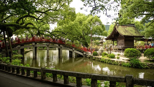 Taiko Bridge at Dazaifu Temple leading to Dazaifu Tenmang Shrine